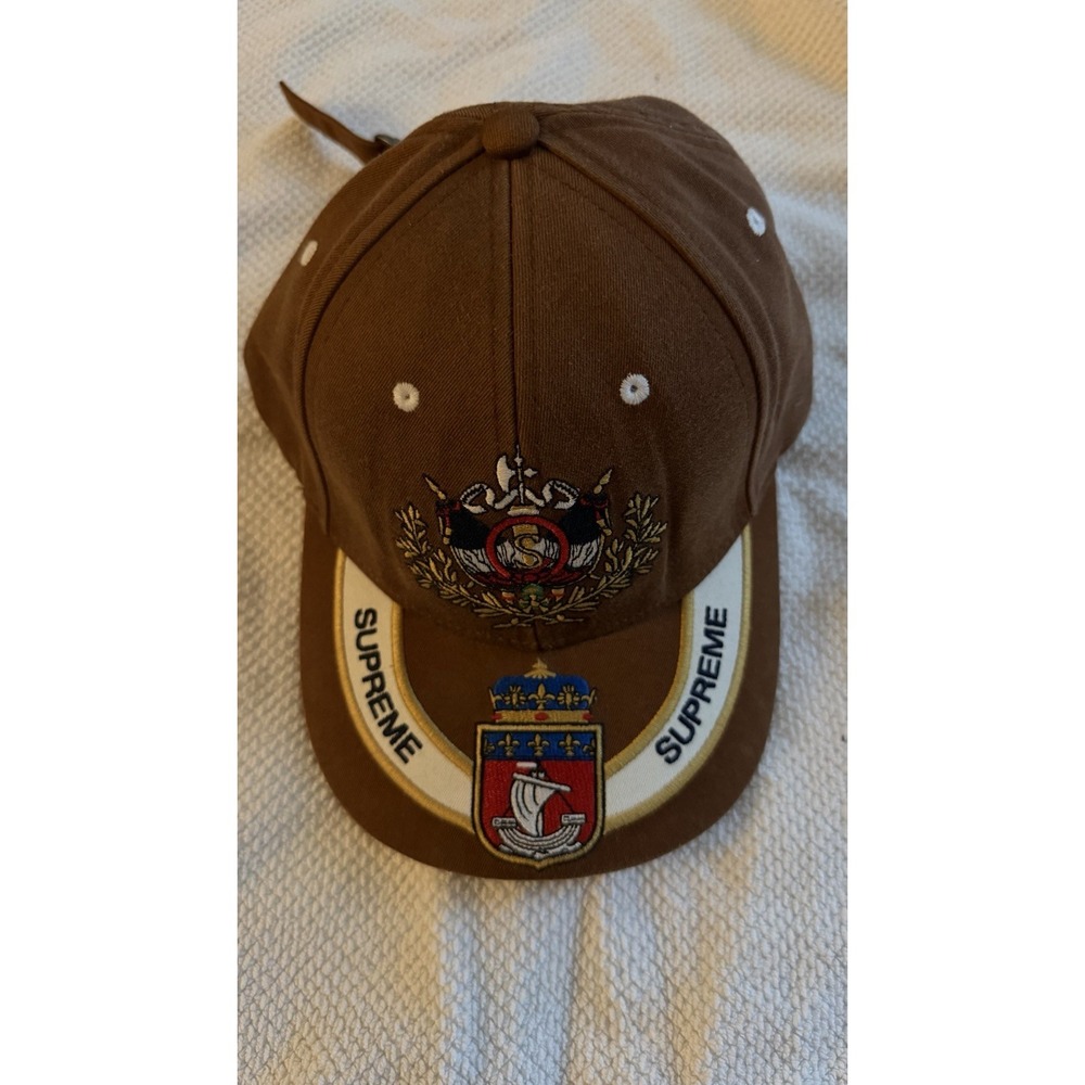 Supreme Unisex Adults Brown Adjustable Baseball Cap Embroidered Crest One Size